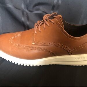 Cole Haan Grand Plus + Leather Casual Wingtip Mens Size 10M Brown Leather Shoes